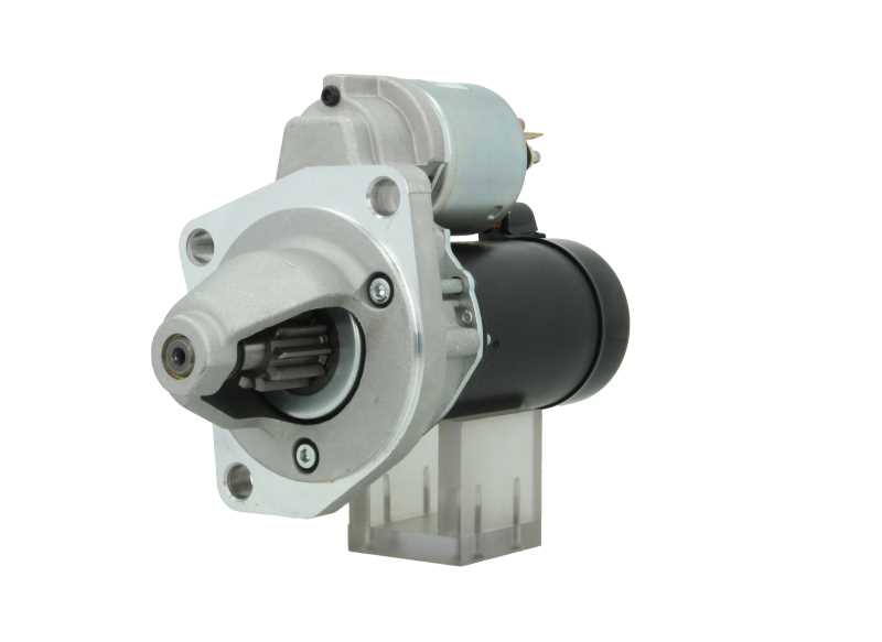 A new 12V 1.1KW aftermarket starter motor for Ford vehicles, with a metallic body and electrical connectors.