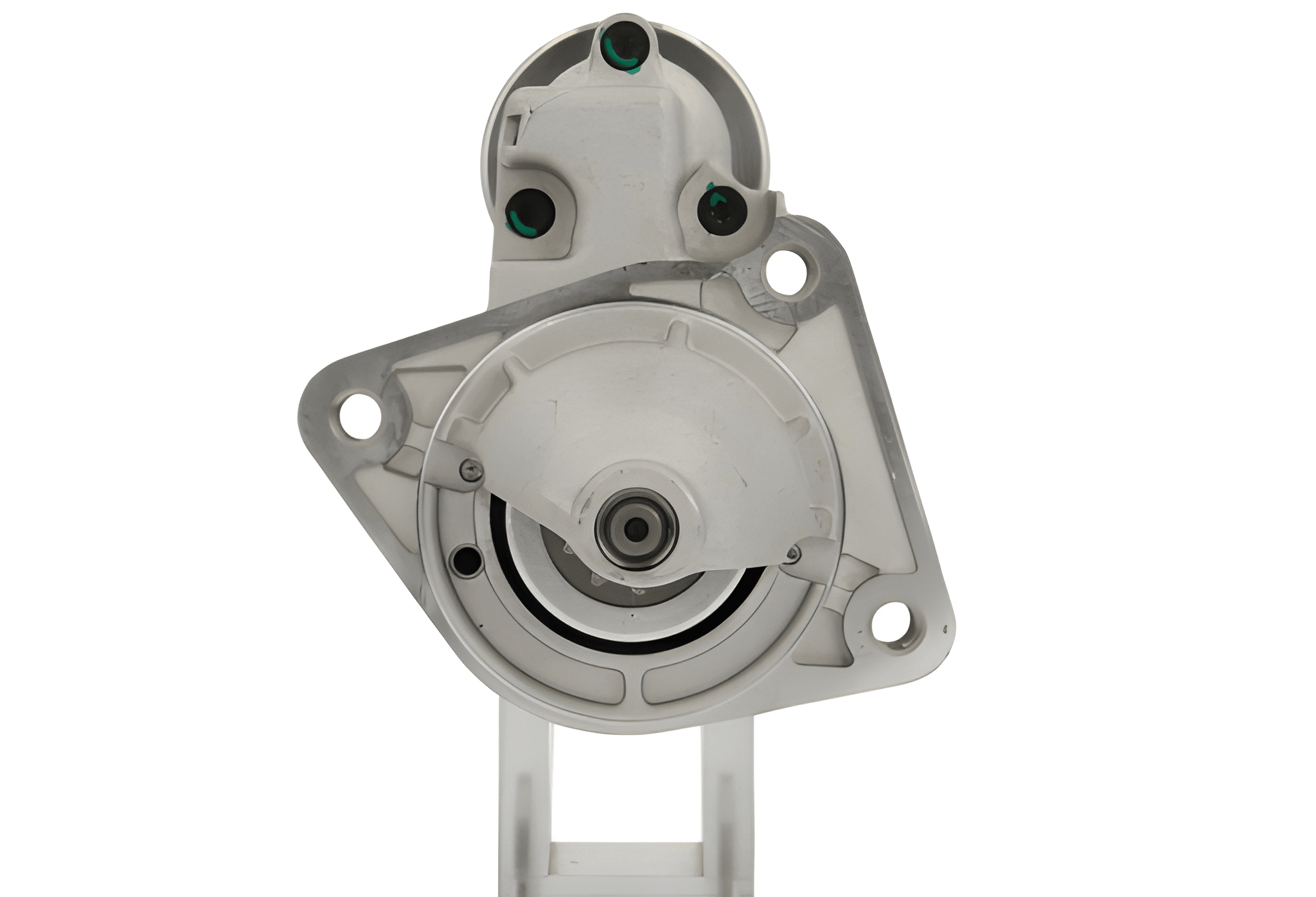 A new 12V 1.1KW starter motor with 10 teeth and a silver and black color. fits ford, mazda, volvo vehicles