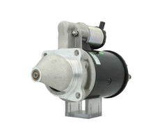 A new 12V starter motor 2.8KW with 10 teeth for Massey Ferguson, predominantly metal with a black and silver color scheme.