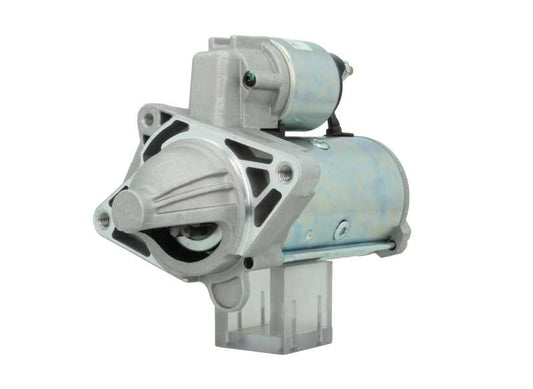 A new 12V starter motor for Renault, nissan, opel and vauxhall vehicles 2.2 kw, with a metallic body and 10 teeth