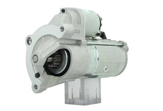A new 12V starter motor for Citroën, Peugeot, Toyota and vauxhall vehicles, 2.3KW featuring a metallic body with a 65 mm spigot and 11 teeth.
