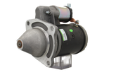 A 12V starter motor, 2.1KW, for a david brown vehicle, predominantly in black color with metal components and electrical connectors.