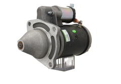 A 12V starter motor, 2.1KW, for a david brown vehicle, predominantly in black color with metal components and electrical connectors.