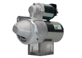 A new 12V Hyundai / kia starter motor 1.8 kw, with a metallic finish and electrical connectors.