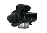 A black JCB 12V starter motor for a vehicle, 4.2KW with visible mounting points and electrical connectors.