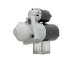 A new 12V starter motor 1.7KW for Volvo and yamaha vehicles, showing the metal body with a silver finish and electrical connectors.