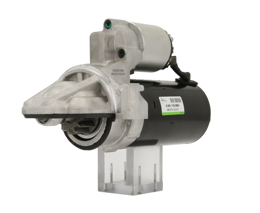 A new Ford starter motor with a 1.7 kW power rating and a 12V voltage rating, displayed against a white background. comes with 11 teeth