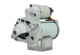 A new 12V starter Renault 1.7 kw, with visible metal and electrical components and 9 teeth, against a white background.