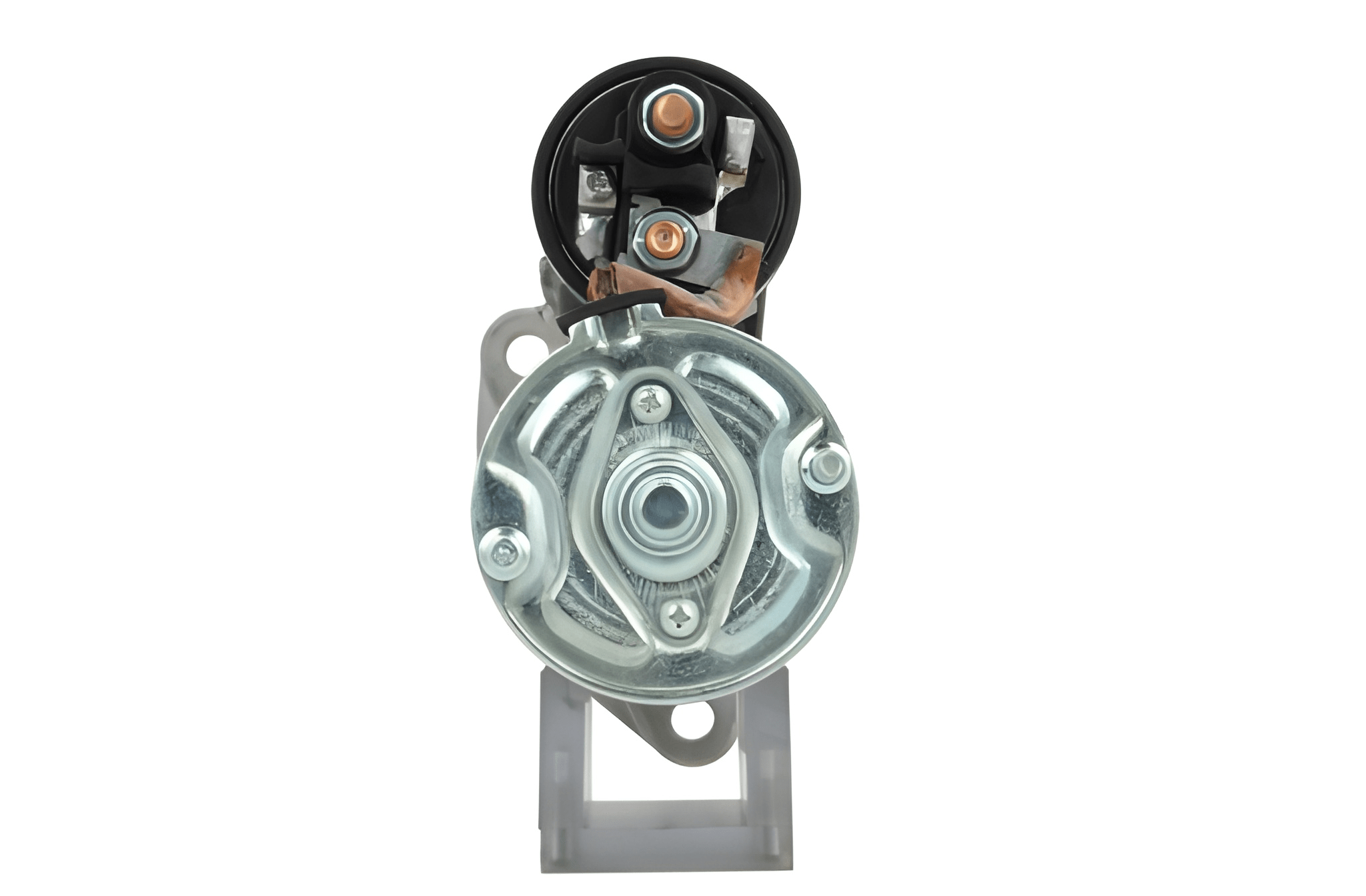 A 12V 9 teeth Deutz 2.5 kw starter motor with a silver and black color scheme.
