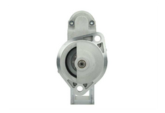 front view of A new 12V Deutz Fahr KHD 2.6 kw starter with a silver and gray color. comes with 9 teeth