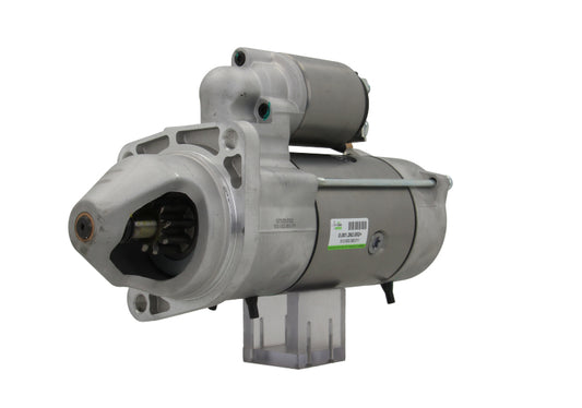 A new 12V Deutz 3.0 kw starter with a silver and gray color.