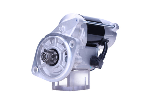 A 12v new starter motor 2.2KW for Isuzu and opel / vauxhall vehicles, 9 teeth showing the front view with a silver and black color scheme.