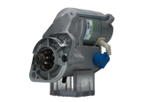 A new 12V Kubota starter motor with a 1.4 kW power rating, showing a metallic body with electrical connectors and a label.