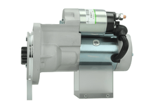 A new 12V Yanmar starter motor with a 2.3 kw power rating, 9 teeth, featuring metal construction with a gray and silver color scheme, including mounting brackets and electrical connectors.