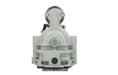 front view of A new 12V starter motor 2.2KW for Ford and jaguar vehicles, showcasing its metal body and electrical connectors.