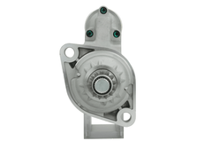 front view of A new 12v starter motor 2.2KW for Volkswagen vehicles with 13 teeth, displaying the exterior metal housing and electrical connectors.