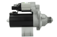 side view of A new 12v starter motor 2.2KW for Volkswagen vehicles with 13 teeth, displaying the exterior metal housing and electrical connectors.