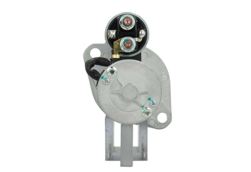 back view of A new 12V Yanmar starter motor with 11 teeth and 1.4 kw power, showing the front left side with the voltage and power specifications visible.