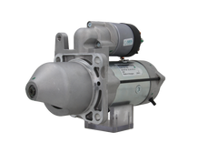 A gray 24V starter motor for leyland and daf trucks, 10 teeth, 4.3KW with visible mounting points and electrical connectors.