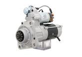 A new 24V starter motor for 5KW Volvo and renault trucks, showing the front left side with a silver and black color scheme.