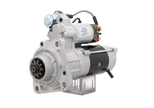 A new 24V starter motor for 5KW Volvo and renault trucks, showing the front left side with a silver and black color scheme.