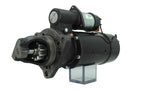 A 24V black starter motor with 8.0KW power rating and 11 teeth, built for various vehicles, featuring various electrical connections and a metallic body.