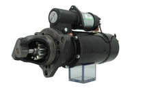 A 24V black starter motor with 8.0KW power rating and 11 teeth, built for various vehicles, featuring various electrical connections and a metallic body.