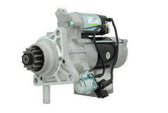 A new 24V starter motor for Volvo and renault trucks, 5.5KW, 12 teeth with a metallic body and electrical connectors.