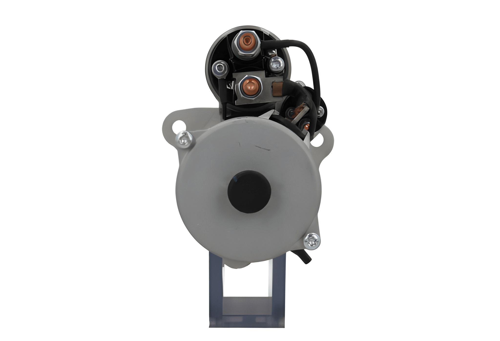 A new 24V starter motor 5.5KW for Scania trucks, 12 teeth showing the complete unit with wiring and mechanical parts.