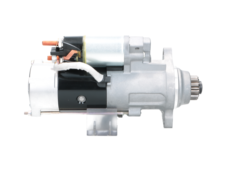 side view of A new 24v starter motor for Volvo and renault trucks, comes with a power of 5.5KW and 12 teeth