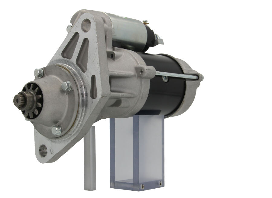 A new 24V starter motor with a 4.5KW power rating for Isuzu vehicles, showing the body and electrical connectors.