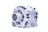A new aftermarket alternator for Citroën/Peugeot vehicles, showing the front view with multiple components and wiring.