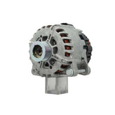 A new aftermarket alternator for Citroën/Peugeot vehicles, showing a metallic body with a pulley and connectors.