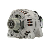 A new aftermarket alternator for Citroën/Peugeot vehicles, featuring a metal body with mounting holes and a free wheel pulley.