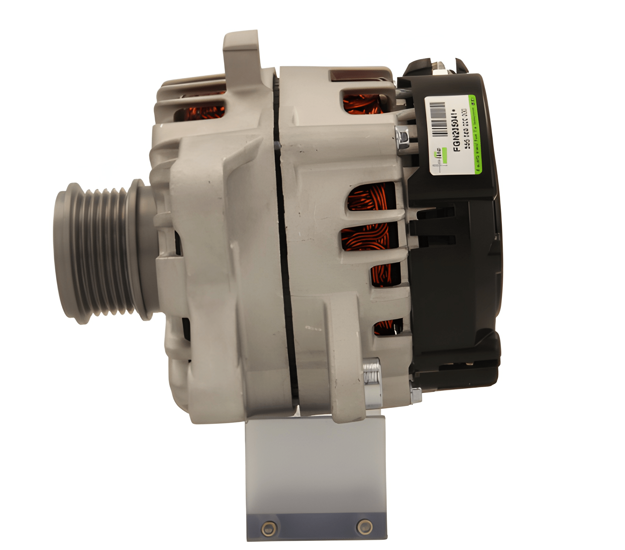 Car alternator on a white background