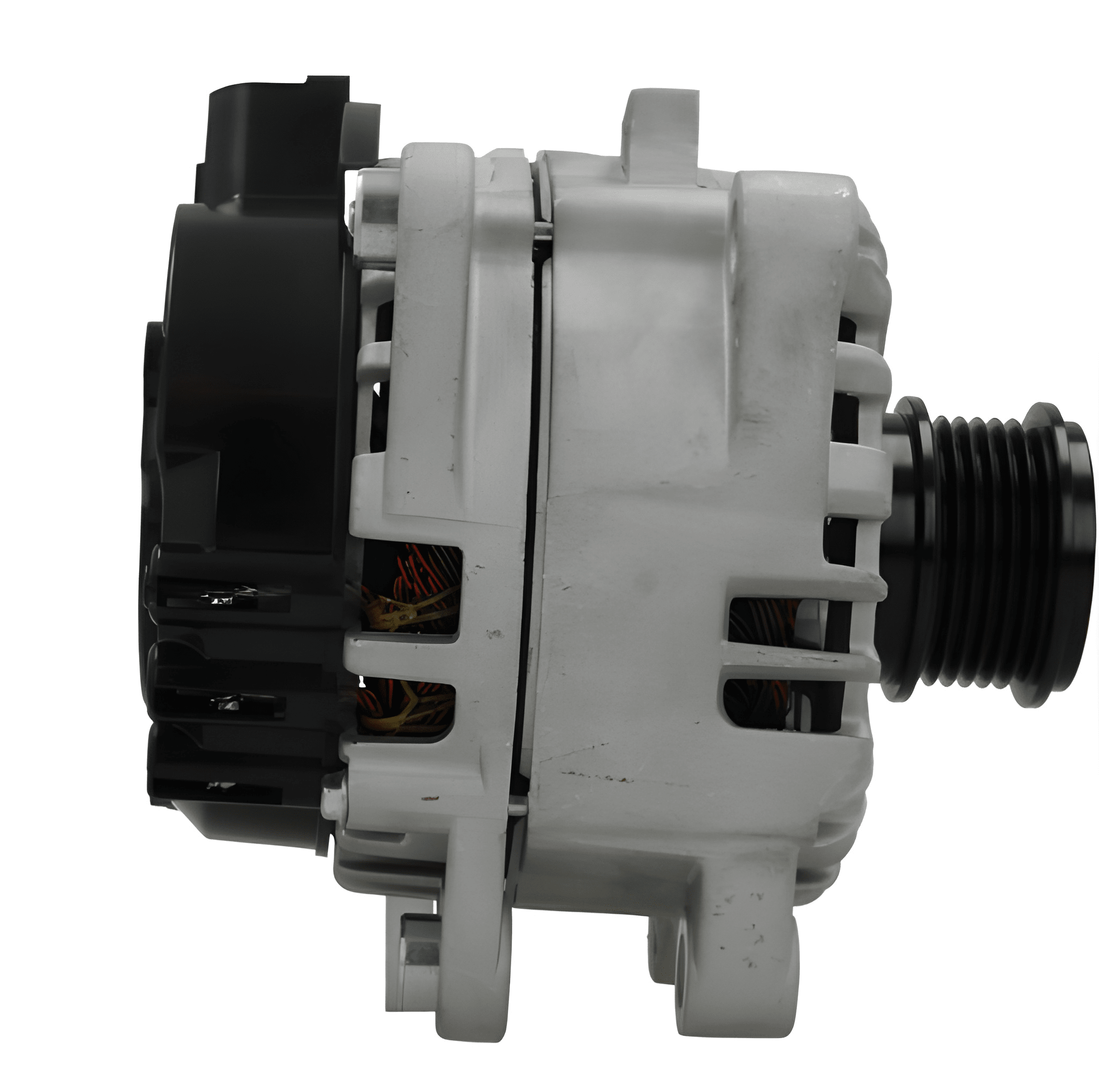 Car alternator on a white background