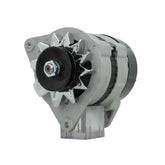 A Ford 34A alternator with a pulley, mounting holes, and a metallic body on a white background