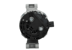 A Ford 110A alternator 12V, showing a metal body with a pulley and connectors.