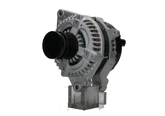 A new 12V, 130A aftermarket alternator for honda civic with a metal body, black in color, with visible mounting points and a pulley.