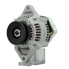 A new Kubota 40A alternator, showcasing a gray body with a pulley and terminal connections.