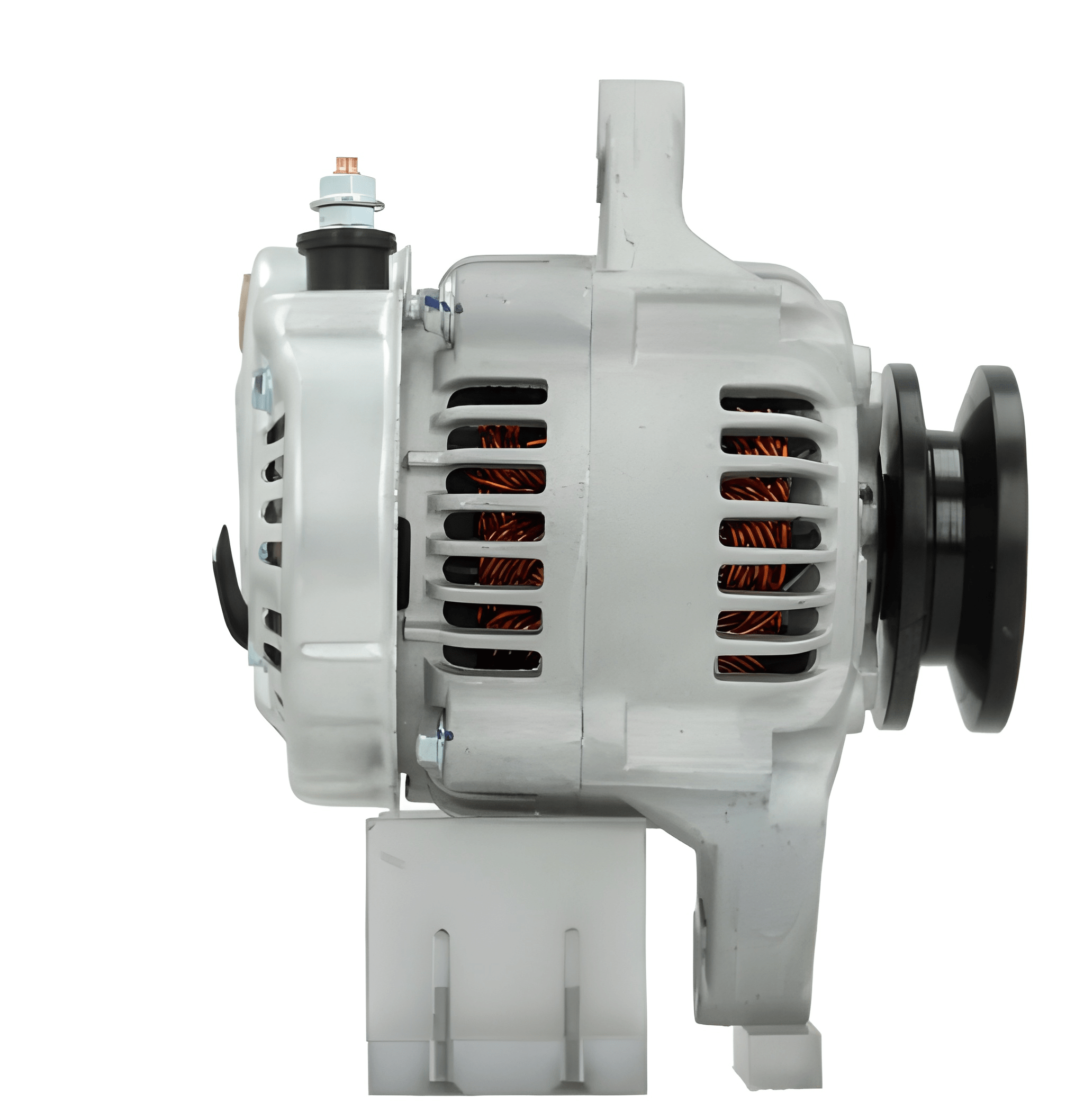 Car alternator on a white background