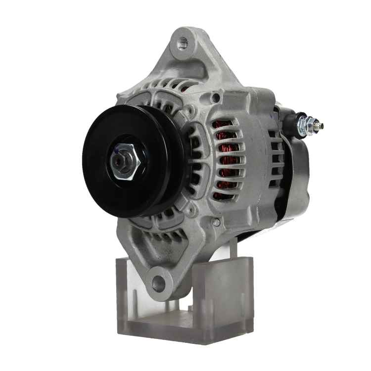 A new Kubota 60A alternator with a gray color, metal body, and a free wheel pulley.
