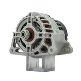 A new aftermarket Perkins 12V 65 Amps alternator, featuring a metal body with wiring and a gray color.