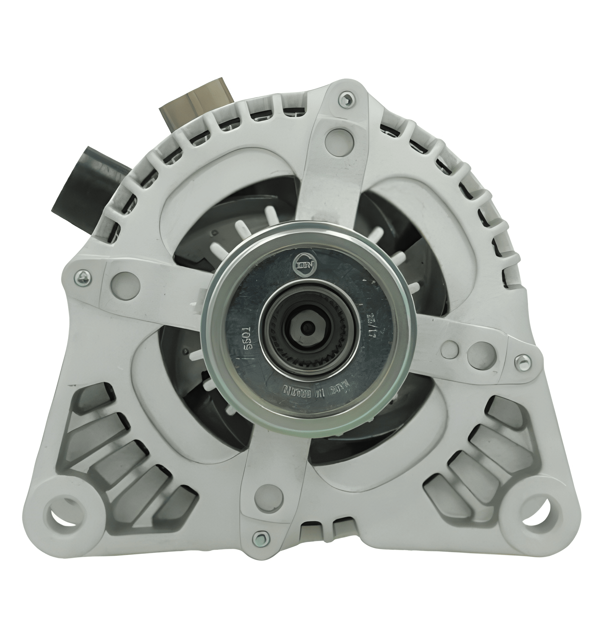 Car alternator on a white background
