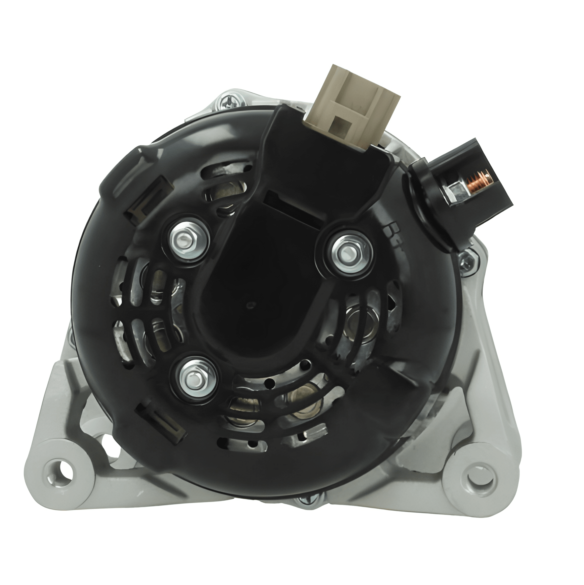 Car alternator on a white background