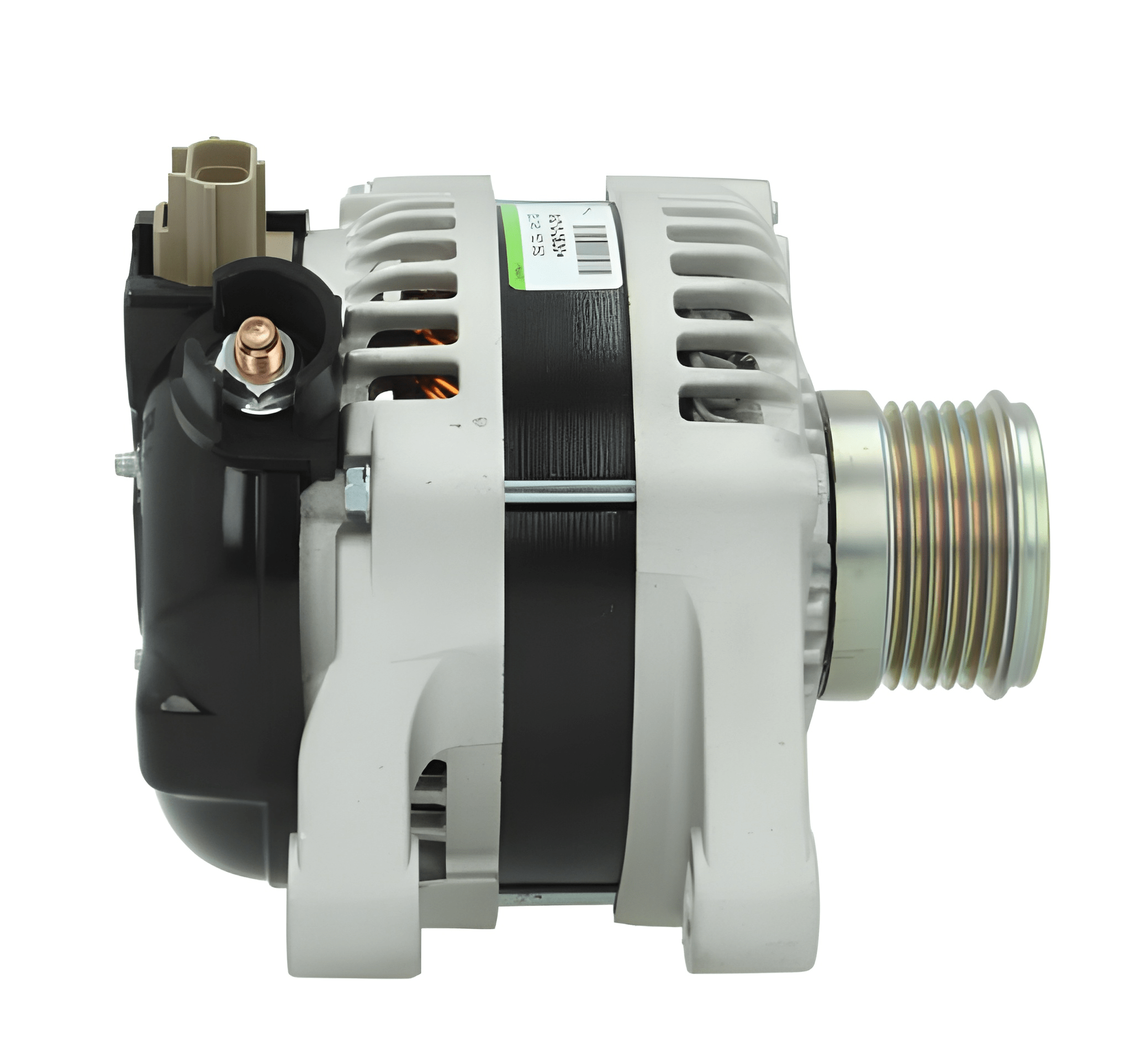 Car alternator on a white background
