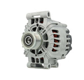 A silver 12V, 120amp alternator with a 49.3 mm pulley and 6 grooves, designed for Mini, renault and citroen vehicles.
