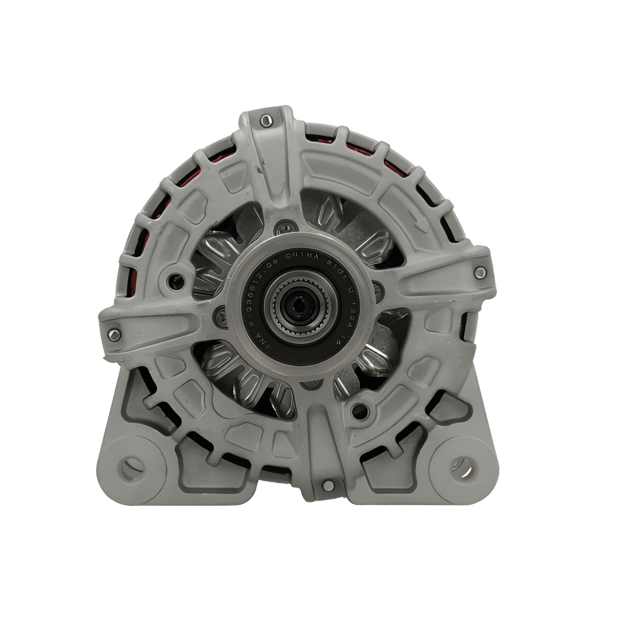 Car alternator on a white background