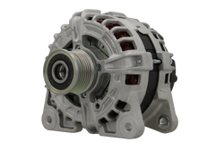 A Nissan 150A alternator, showing a metallic body with a pulley and mounting points, designed for a vehicle's electrical system.