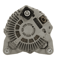 rear view of a Car alternator on a white background